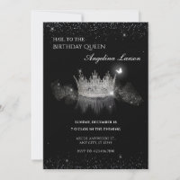 Invitación de cumpleaños de Crystal Queen Crown