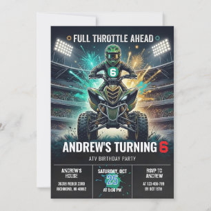 Invitación de Cumpleaños de Cuadriciclo ATV Person