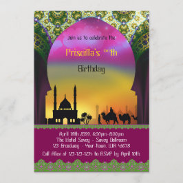 Invitación de cumpleaños de cualquier edad, árabe,