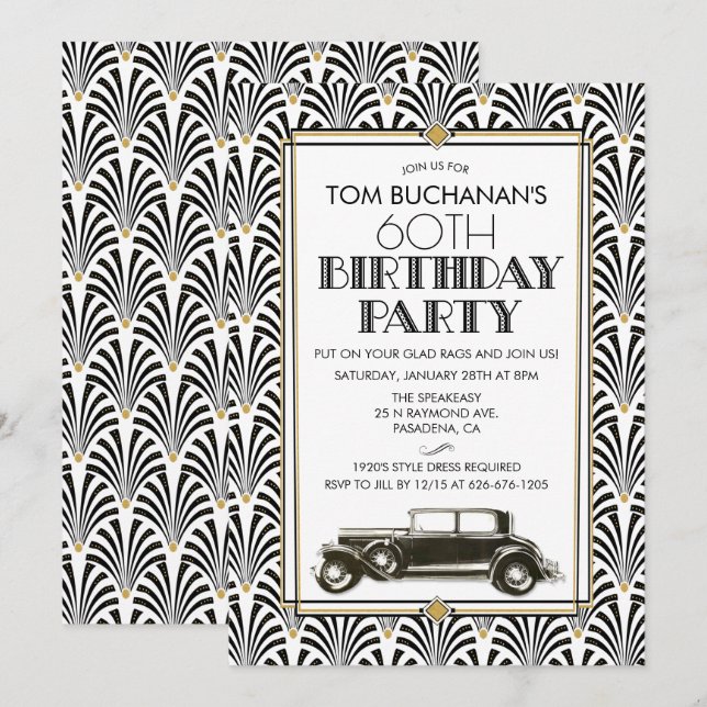 INVITACIÓN DE CUMPLEAÑOS DE CUALQUIER EDAD - Arte  (Anverso / Reverso)