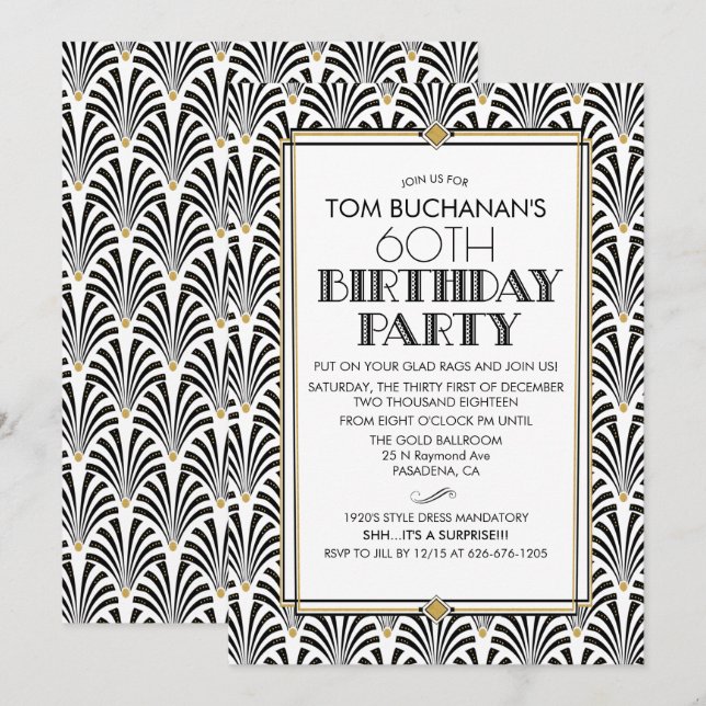 INVITACIÓN DE CUMPLEAÑOS DE CUALQUIER EDAD - Arte  (Anverso / Reverso)