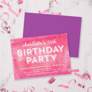 Invitación de cumpleaños de cualquier edad con tin