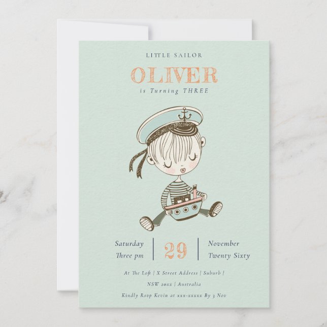 Invitación de cumpleaños de cualquier edad para Aq (Anverso)