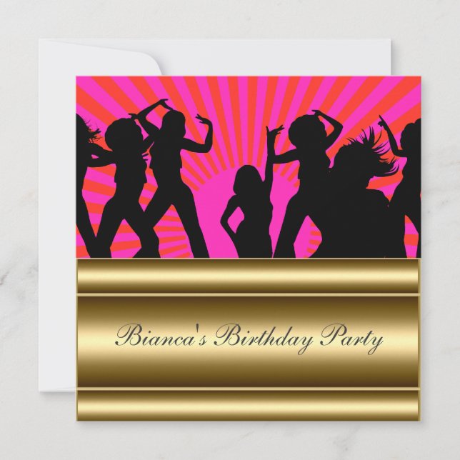 Invitación de cumpleaños de cualquier tipo Disco P (Anverso)