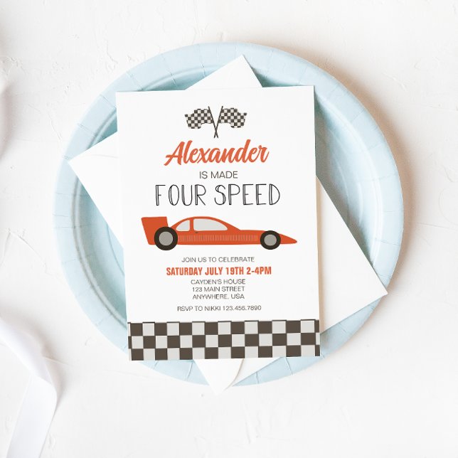 Invitación de cumpleaños de cuatro velocidades par (Subido por el creador)