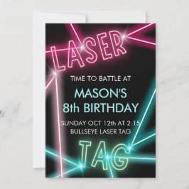 Invitación de cumpleaños de cumpleaños de Laser Ta
