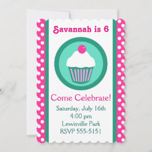 Invitación de cumpleaños de Cupcakes
