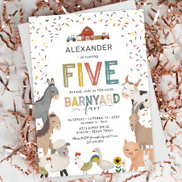 Invitación de cumpleaños de Cute Barnyard Farm