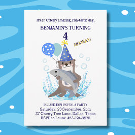 Invitación de cumpleaños de Cute Boys Blue Sea Ott