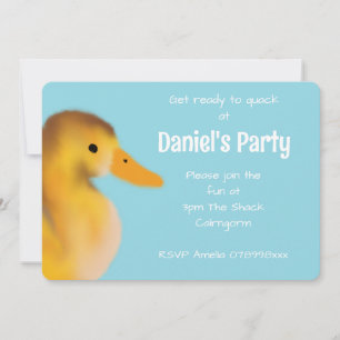 Invitación de cumpleaños de Cute Duckling