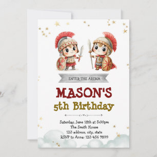 Invitación de cumpleaños de Cute Gladiator