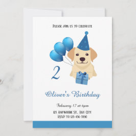 Invitación de cumpleaños de Cute Labrador Retrieve