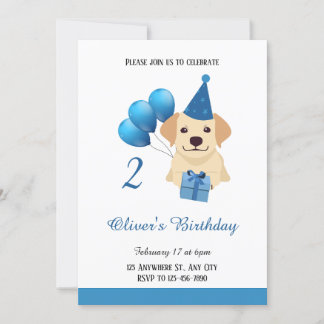 Invitación de cumpleaños de Cute Labrador Retrieve