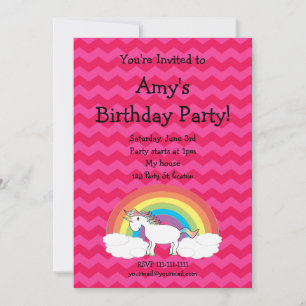 Invitación de cumpleaños de Cute unicorn