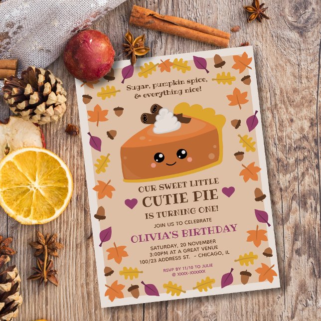 Invitación de cumpleaños de Cutie Pie Fall (Subido por el creador)