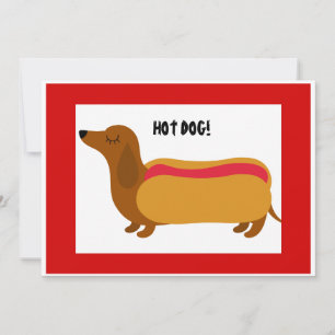 Invitación de cumpleaños de Dachshund de perro cal