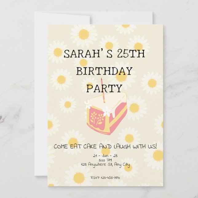 Invitación de cumpleaños de Daisy Delight (Anverso)