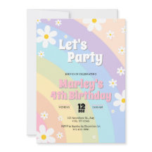 Invitación de cumpleaños de Daisy Retro
