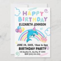 Invitación de cumpleaños de delfín