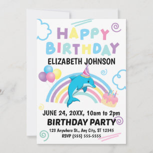 Invitación de cumpleaños de delfín