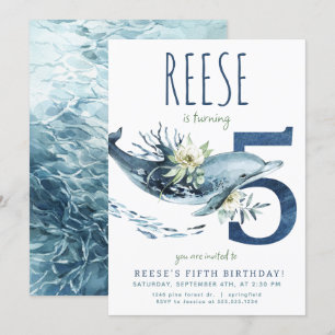Invitación de cumpleaños de delfín