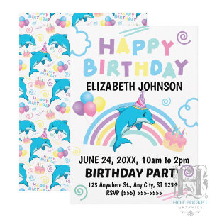 Invitación de cumpleaños de delfín