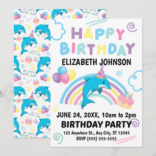 Invitación de cumpleaños de delfín