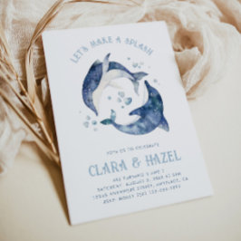 Invitación de cumpleaños de delfín articulado acua