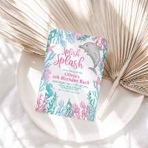 Invitación de cumpleaños de delfín bajo el mar