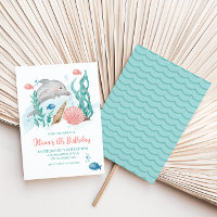 Invitación de cumpleaños de delfín bajo el mar