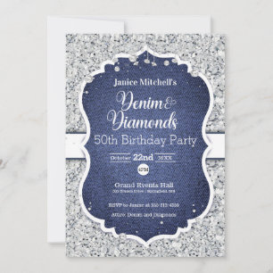Invitación de cumpleaños de Denim y Diamonds