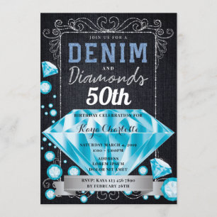 Invitación de cumpleaños de Denim y Diamonds