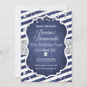 Invitación de cumpleaños de Denim y Diamonds