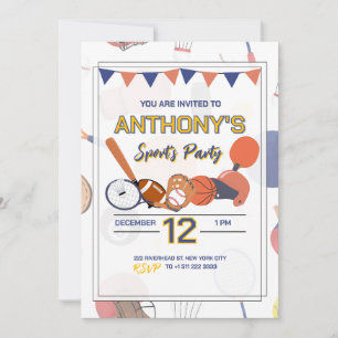 Invitación de cumpleaños de deportes All-Star