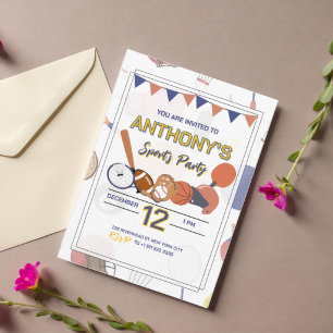 Invitación de cumpleaños de deportes All-Star