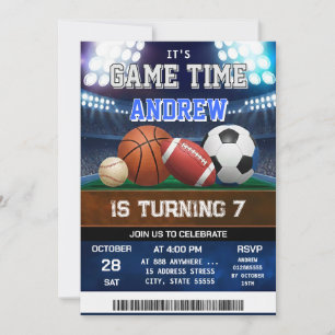 Invitación de cumpleaños de deportes All Star pers