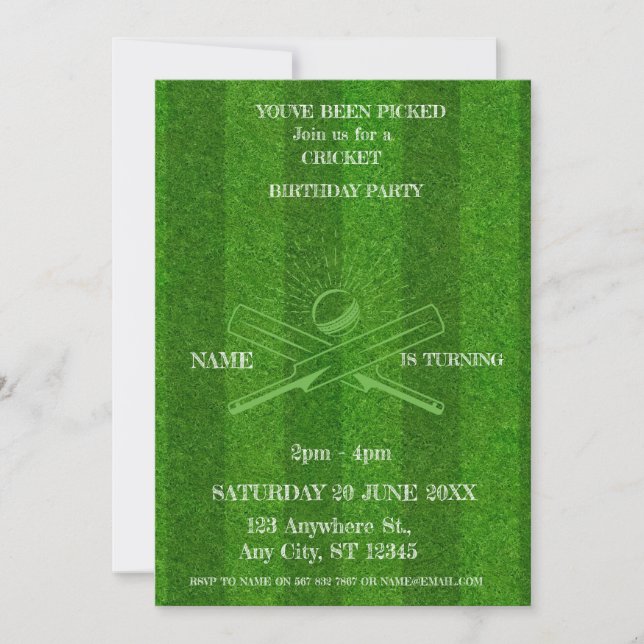 Invitación de Cumpleaños de Deportes Partido de Cr (Anverso)