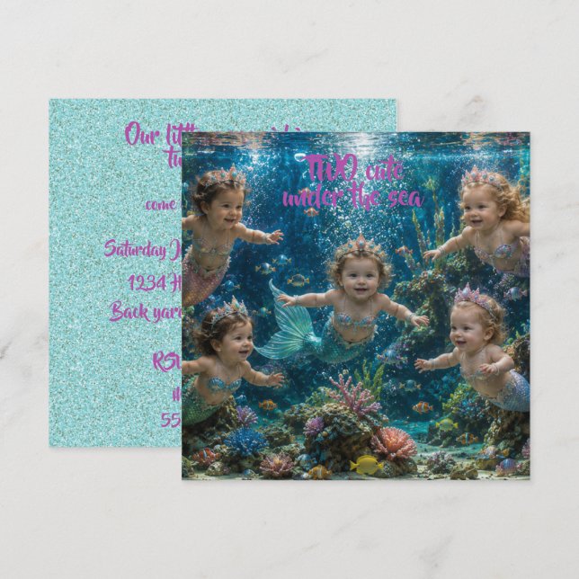 Invitación de cumpleaños de descarga digital de do (Anverso / Reverso)