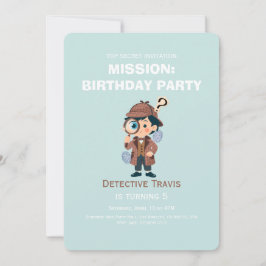 Invitación de cumpleaños de detective lindo niño