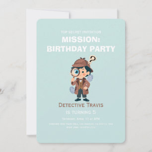 Invitación de cumpleaños de detective lindo niño