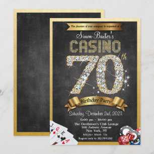 Invitación de cumpleaños de diamante de oro del ca