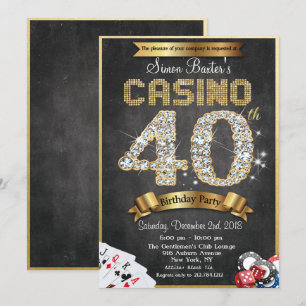 Invitación de cumpleaños de diamante dorado número