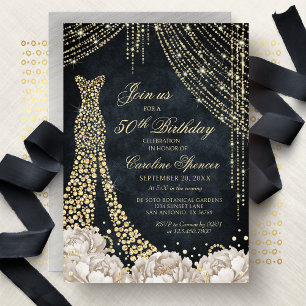 Invitación de cumpleaños de diamante para mujeres