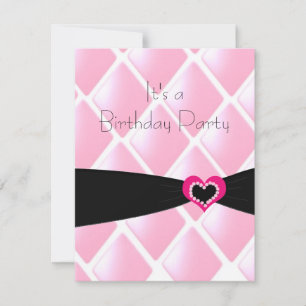 Invitación de cumpleaños de diamantes acolchados r