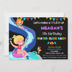 Invitación de cumpleaños de diapositiva acuática I