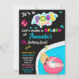 Invitación de cumpleaños de diapositiva acuática I