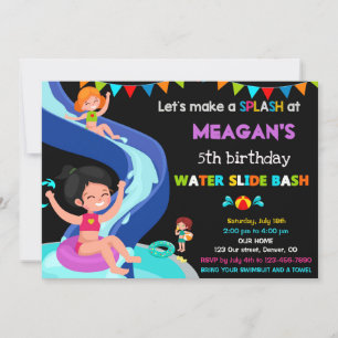 Invitación de cumpleaños de diapositiva acuática I