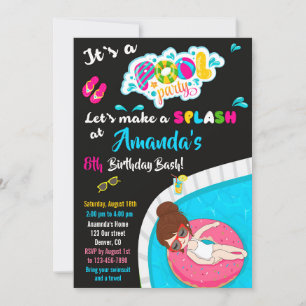Invitación de cumpleaños de diapositiva acuática I