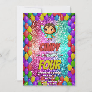 Invitación de cumpleaños de dibujos animados de ha