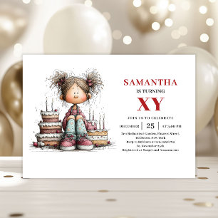 Invitación de Cumpleaños de Dibujos Animados de Ni